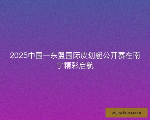 2025中国—东盟国际皮划艇公开赛在南宁精彩启航