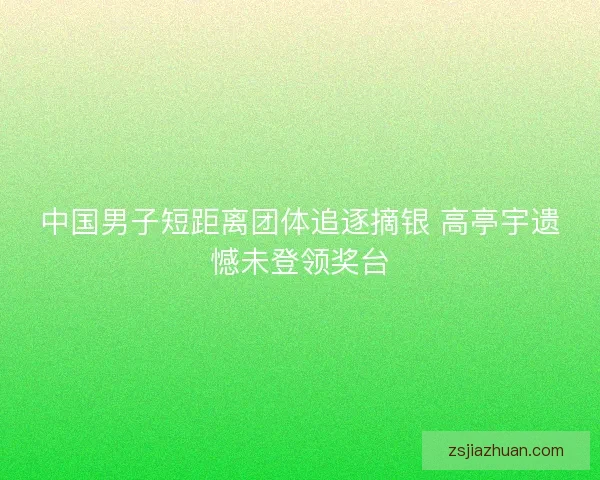中国男子短距离团体追逐摘银 高亭宇遗憾未登领奖台
